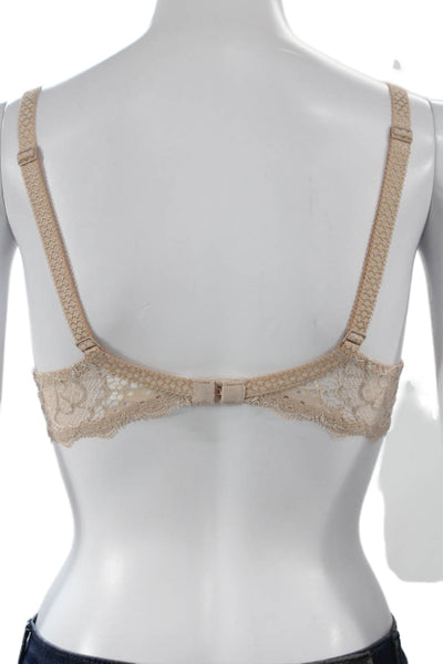 Simone Perele Womens Caresse 3D Plunge Bra Beige Size 32 B