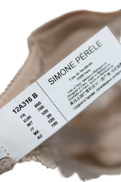 Simone Perele Womens Caresse 3D Plunge Bra Beige Size 32 B