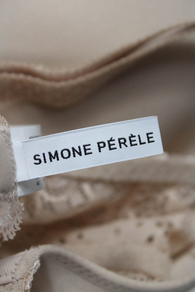Simone Perele Womens Caresse 3D Plunge Bra Beige Size 32 B