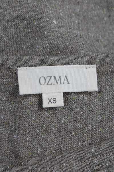 Ozma Womens Cropped Silk Tank Crew Neck Brown Sleeveless Size XS