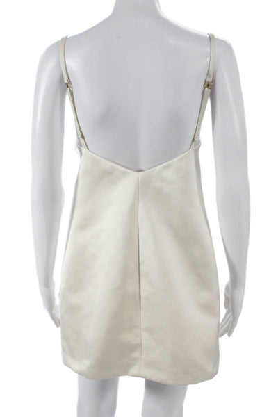Elisabetta Franchi Women Slip Dress Ivory Square Neck Sleeveless Size 46