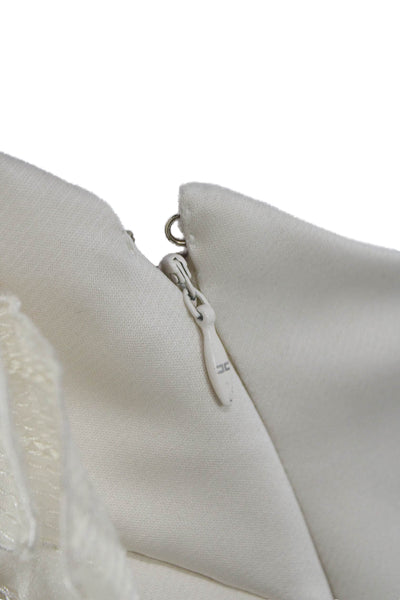 Elisabetta Franchi Women Slip Dress Ivory Square Neck Sleeveless Size 46