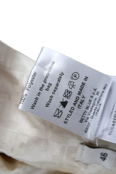 Elisabetta Franchi Women Slip Dress Ivory Square Neck Sleeveless Size 46