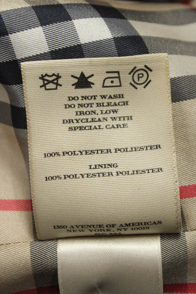 Burberry London Women Raincoat Black Zip Polyester Long Sleeve Size L