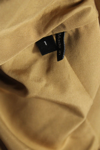 The Kooples Womens Beige Puffer Jacket Zip Long Sleeve Poly Cotton Size L