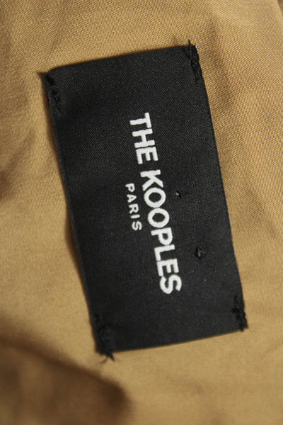 The Kooples Womens Beige Puffer Jacket Zip Long Sleeve Poly Cotton Size L