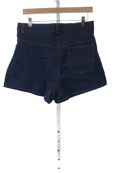 Sandro Womens Hot Pants Blue Cotton Button Solid Size 42