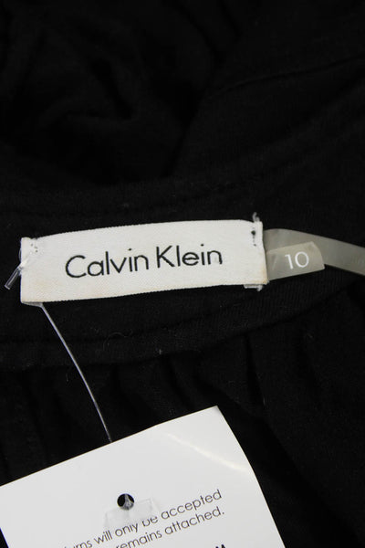 Calvin Klein Womens Sundress Black Halter Rayon Knee Length Sleeveless Size 10