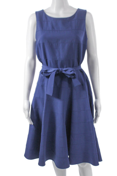 Calvin Klein Women A-Line Blue Boat Neck Knee Length Dress Size 4