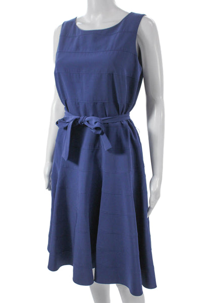 Calvin Klein Women A-Line Blue Boat Neck Knee Length Dress Size 4