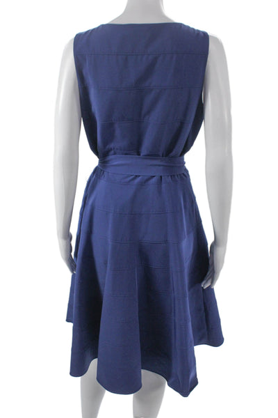 Calvin Klein Women A-Line Blue Boat Neck Knee Length Dress Size 4
