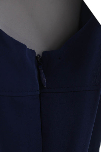Calvin Klein Women A-Line Blue Boat Neck Knee Length Dress Size 4