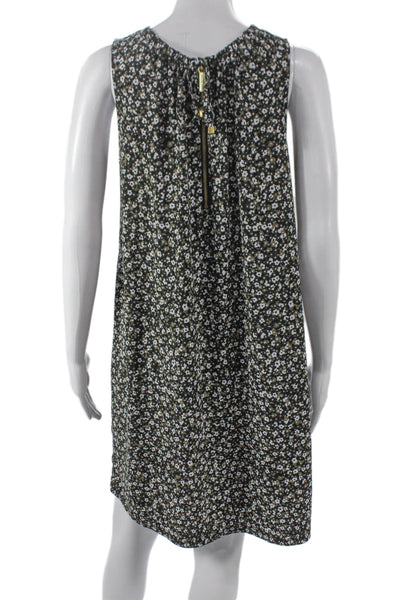 Michael Michael Kors Womens Black Floral Shift Sleeveless Dress Size S