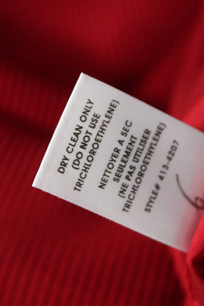Nanette Lepore Women Red Striped V-Neck Sleeveless Mini Dress Zip Nylon Size 4