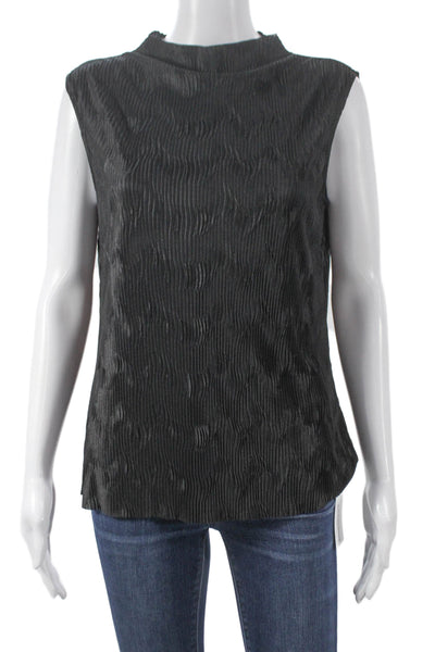 T Tahari Womens Sleeveless Mock Neck Basic Blouse Black Size S