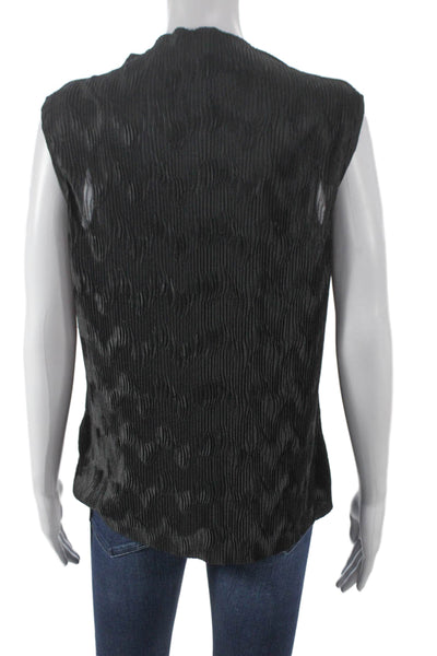 T Tahari Womens Sleeveless Mock Neck Basic Blouse Black Size S
