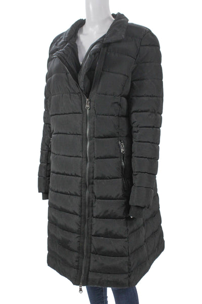 Nanette Nanette Lepore Womens Black Puffer Jacket Zip Polyester Size XL