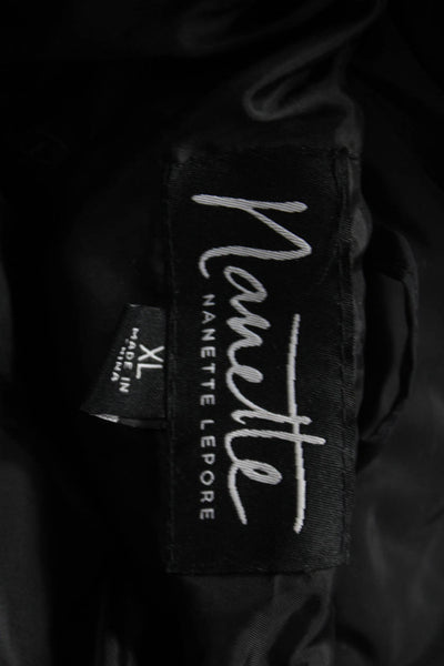 Nanette Nanette Lepore Womens Black Puffer Jacket Zip Polyester Size XL