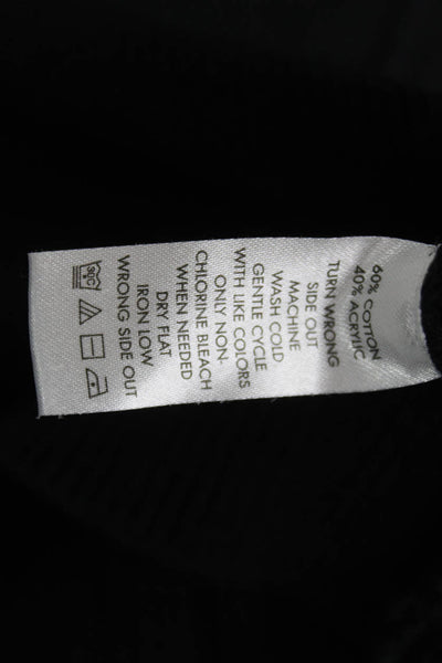 Calvin Klein Mens Full Zip Mock Neck Sweater Black Size L