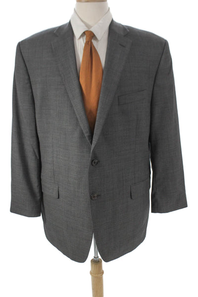 Lauren Ralph Lauren Mens Solid Gray 100% Wool Blazer Size 44