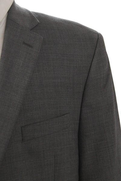 Lauren Ralph Lauren Mens Solid Gray 100% Wool Blazer Size 44