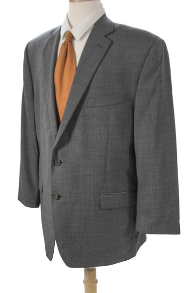 Lauren Ralph Lauren Mens Solid Gray 100% Wool Blazer Size 44