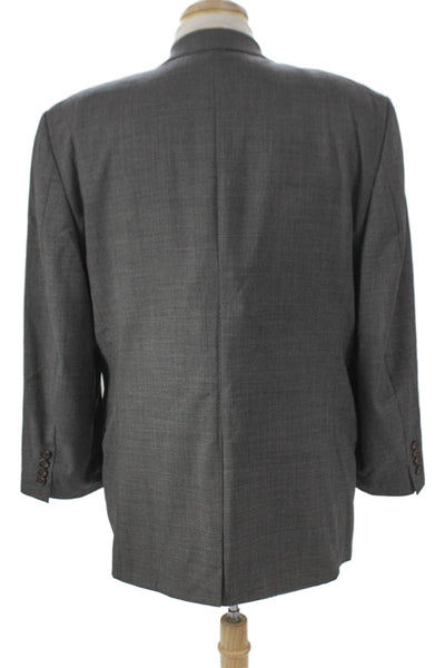 Lauren Ralph Lauren Mens Solid Gray 100% Wool Blazer Size 44