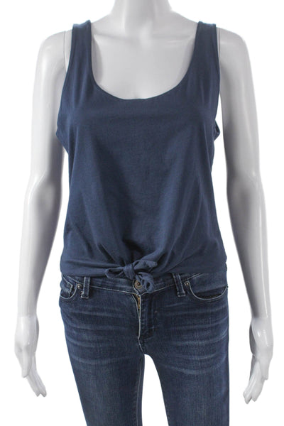Splendid Womens Blue Cotton Scoop Neck Basic Tank Size M