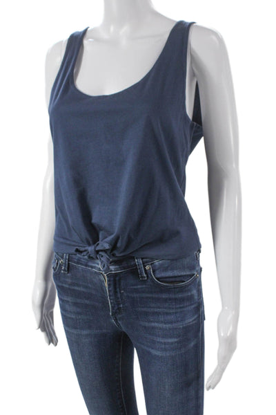 Splendid Womens Blue Cotton Scoop Neck Basic Tank Size M