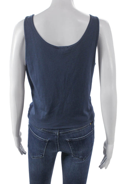 Splendid Womens Blue Cotton Scoop Neck Basic Tank Size M