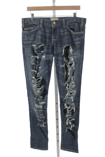Current/Elliott Womens Skinny Blue High Rise Jeans Cotton Inseam 32 Size 29