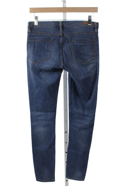 BLANKNYC Womens Skinny Jeans Blue High Rise Button Fly Cotton Size 27