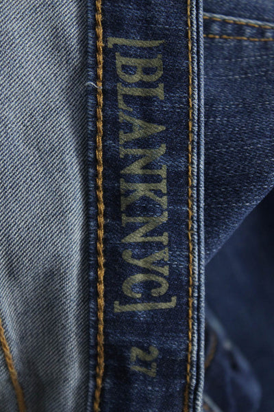 BLANKNYC Womens Skinny Jeans Blue High Rise Button Fly Cotton Size 27