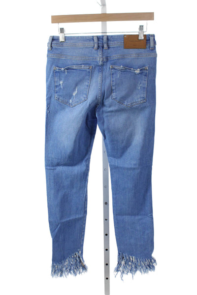 Zara Trafaluc Women Skinny Jeans Blue Cotton High Rise Size 4