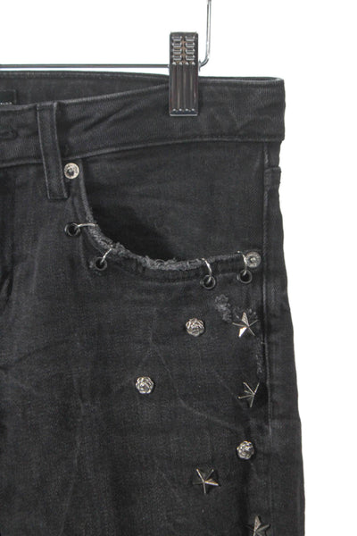 Zara Woman Womens Skinny Black Cotton Jeans High Rise Inseam 28 Size 4