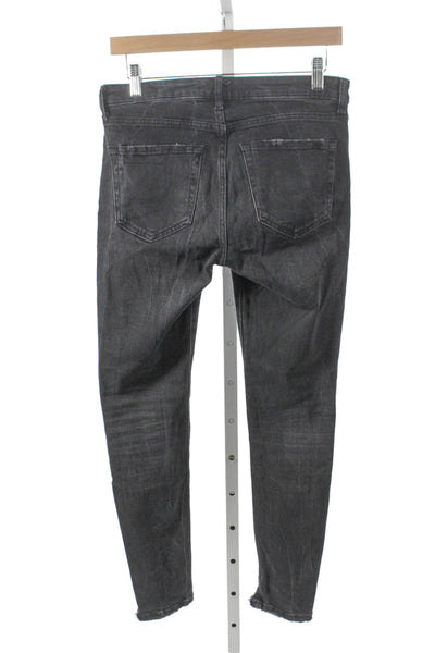 Zara Woman Womens Skinny Black Cotton Jeans High Rise Inseam 28 Size 4