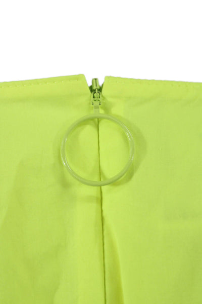 Akris Punto Women Fit & Flare Dress Yellow V-Neck Sleeveless Zip Size 14