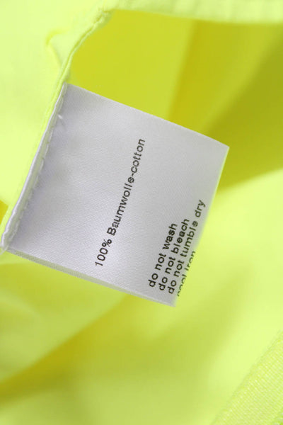 Akris Punto Women Fit & Flare Dress Yellow V-Neck Sleeveless Zip Size 14