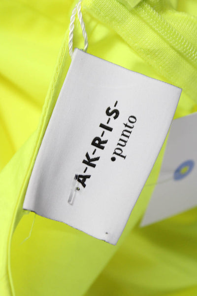 Akris Punto Women Fit & Flare Dress Yellow V-Neck Sleeveless Zip Size 14