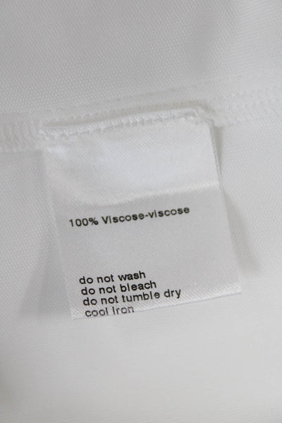 Akris Punto Women White Viscose Slip Dress Sq Neck Sleeveless Midi Size 16