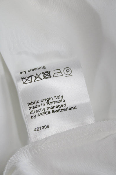 Akris Punto Women White Viscose Slip Dress Sq Neck Sleeveless Midi Size 16
