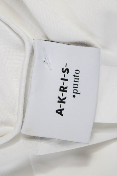 Akris Punto Women White Viscose Slip Dress Sq Neck Sleeveless Midi Size 16