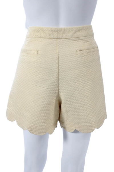 Lilly Pulitzer Womens Mini Shorts Beige Geometric Cotton Button Size 16