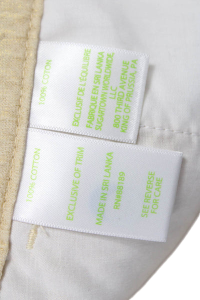 Lilly Pulitzer Womens Mini Shorts Beige Geometric Cotton Button Size 16