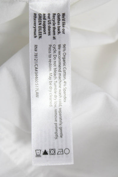 Eileen Fisher Women Tunic Button White Organic Cotton Long Sleeve Size XL