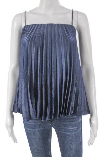 Vince Womens Sleeveless Camisole Blue Square Neck Polyester Size XL