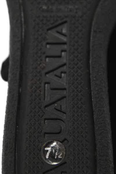 Aquatalia Women's Round Toe Suede Zip Side Wedge Angle Boots Black Size 7.5