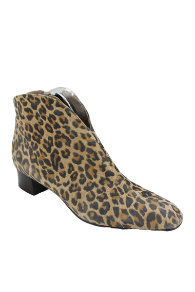 FS/NY Women's Block Heel Round Toe Animal Print Ankle Boots Size 38