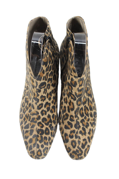 FS/NY Women's Block Heel Round Toe Animal Print Ankle Boots Size 38