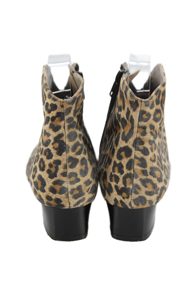 FS/NY Women's Block Heel Round Toe Animal Print Ankle Boots Size 38